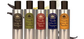 Présentation des cinq parfums de la maison de la vanille